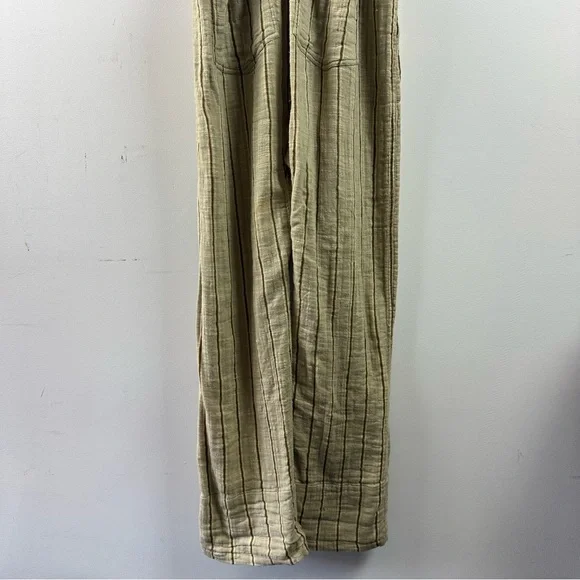 NWT Free People One Ballast Striped Belted Overall Jumpsuit Moss Large - Picture 10 of 15